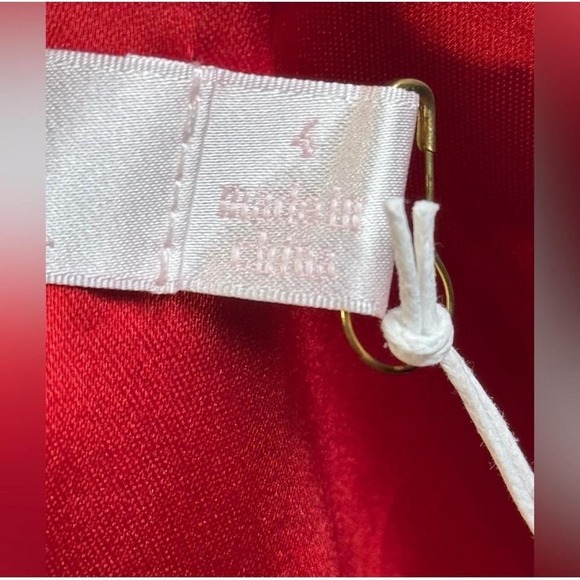 Rachel Parcell Red Silky Charmeuse One Shoulder‎ Slit Midi Dress 4 - Picture 4 of 8